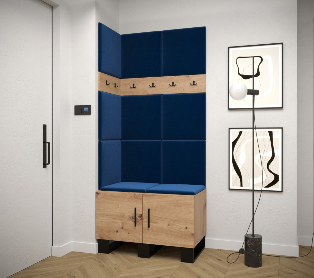 Veneti Predsieňová zostava RUMIE 11 - dub artisan, modré panely